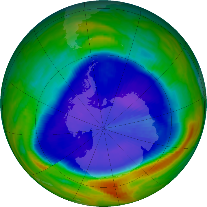 Antarctic ozone map for 12 September 1998